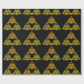 MAGIC ELFIC TALISMAN, SCHWARZE GOLD TRIANGLE, GEMS GESCHENKPAPIER (Flach)