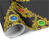 MAGIC ELFIC TALISMAN, SCHWARZE GOLD TRIANGLE, GEMS GESCHENKPAPIER (Rolleneckpunkt)