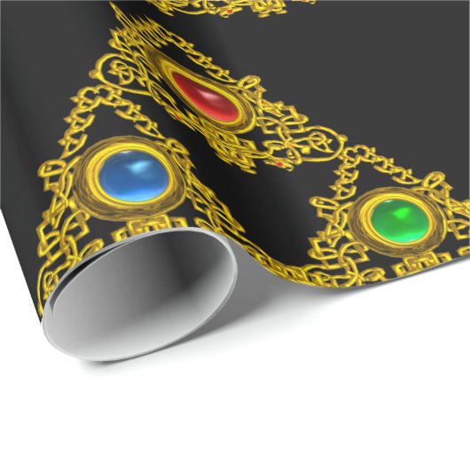 MAGIC ELFIC TALISMAN, SCHWARZE GOLD TRIANGLE, GEMS GESCHENKPAPIER (Rolleneckpunkt)