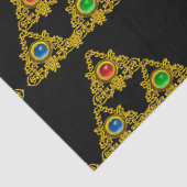 MAGIC ELFIC TALISMAN, SCHWARZE GOLD TRIANGLE, GEMS SEIDENPAPIER (Detail)