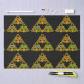 MAGIC ELFIC TALISMAN, SCHWARZE GOLD TRIANGLE, GEMS SEIDENPAPIER (Handwerk)