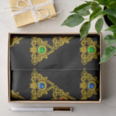 MAGIC ELFIC TALISMAN, SCHWARZE GOLD TRIANGLE, GEMS SEIDENPAPIER (Geschenk)