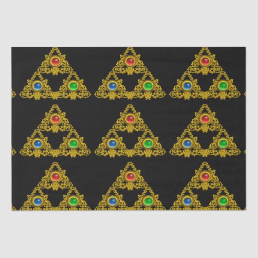 MAGIC ELFIC TALISMAN, SCHWARZE GOLD TRIANGLE, GEMS SEIDENPAPIER (Vorderseite)