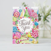 Magic Enchanted Candyland Dankeschön Karte (Stehend Vorderseite)