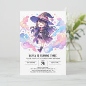 Magic Enchantress Wizard Geburtstag Einladung (Stehend Vorderseite)