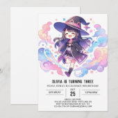 Magic Enchantress Wizard Geburtstag Einladung (Vorne/Hinten)