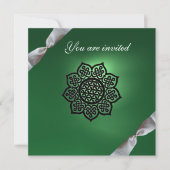 MAGIC EVENT Band grüner Champagner Einladung (Vorderseite)