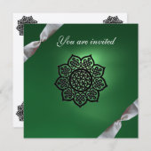 MAGIC EVENT Band grüner Champagner Einladung (Vorne/Hinten)