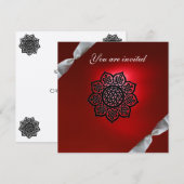 MAGIC EVENT Band weiß rot Champagner Einladung (Vorne/Hinten)