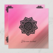 MAGIC EVENT BLACK CELTIC BLUME Pink Silk Einladung (Vorne/Hinten)