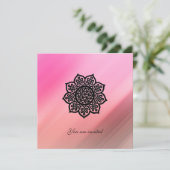 MAGIC EVENT BLACK CELTIC BLUME Pink Silk Einladung (Stehend Vorderseite)