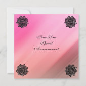 MAGIC EVENT BLACK CELTIC BLUME Pink Silk Einladung (Rückseite)