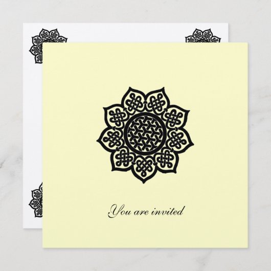 MAGIC EVENT Metallisches Goldpapier Einladung (Vorne/Hinten)