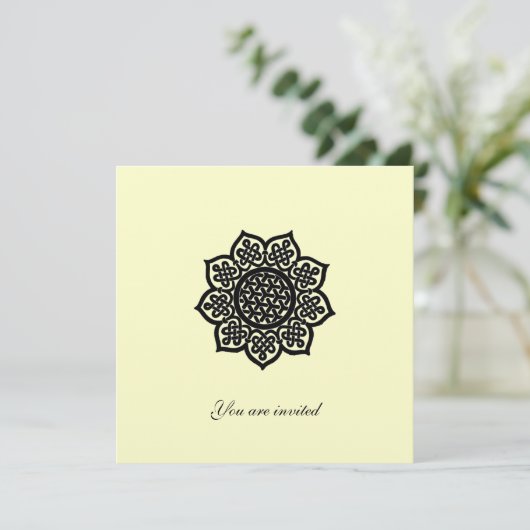 MAGIC EVENT Metallisches Goldpapier Einladung (Stehend Vorderseite)