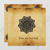 MAGIC EVENT Metallisches Goldpapier Einladung (Vorne/Hinten)