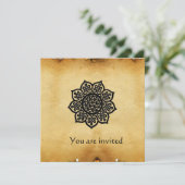 MAGIC EVENT Metallisches Goldpapier Einladung (Stehend Vorderseite)