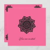 MAGIC EVENT Pink Black Celtic Knot Blume einladen Einladung (Vorne/Hinten)