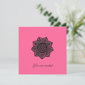 MAGIC EVENT Pink Black Celtic Knot Blume einladen Einladung (Stehend Vorderseite)