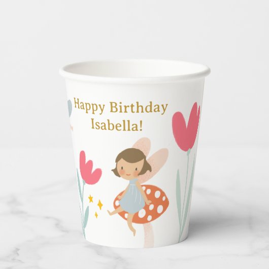 Magic Fairies Geburtstagsparty Pappbecher (Rückseite)