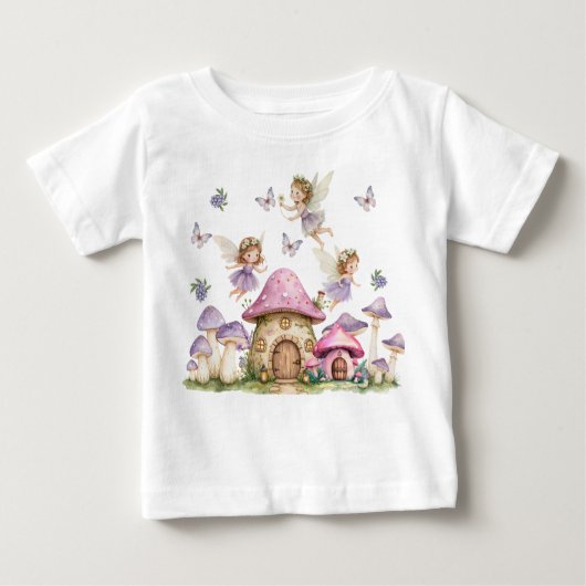 Magic Fairies Pink Mushrooms Baby T-shirt (Vorderseite)