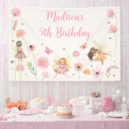 Magic Fairy Garden Floral Geburtstag Banner (Party)