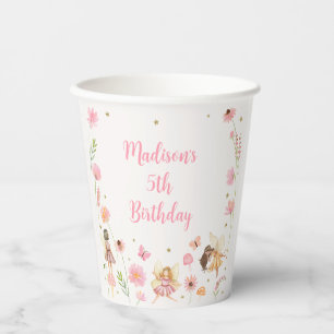 Magic Fairy Garden Floral Geburtstag Pappbecher