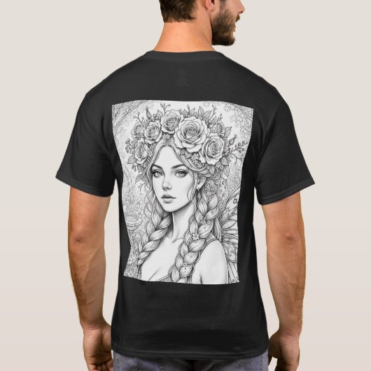 Magic Fairy Line Art – Double Sided Fae T-Shirt (Rückseite)