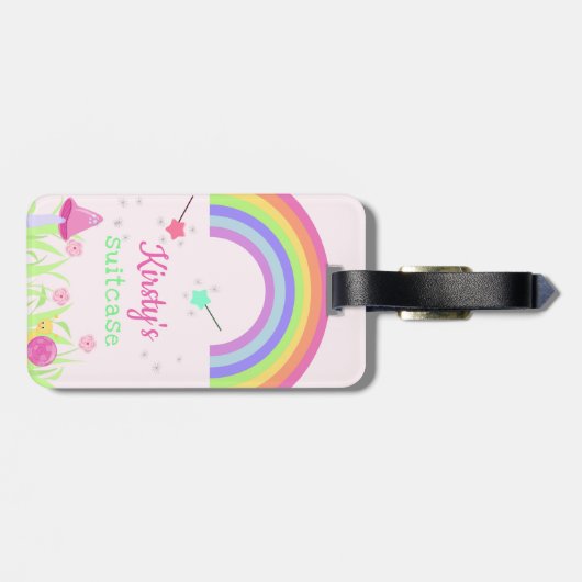 Magic Fairy Rainbow | Personalisierte Kinder / Mäd Gepäckanhänger (Rückseite horizontal)