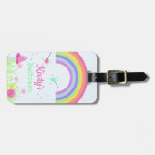 Magic Fairy Rainbow | Personalisierte Kinder / Mäd Gepäckanhänger (Vorderseite horizontal)