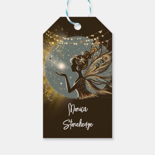 Magic Fairy Silhouette am Kindergeburtstag Geschenkanhänger (Vorderseite)