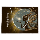 Magic Fairy Silhouette am Kindergeburtstag Große Geschenktüte (Rückseite)