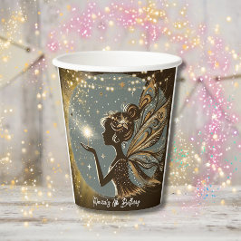 Magic Fairy Silhouette am Kindergeburtstag Pappbecher