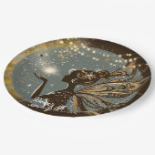 Magic Fairy Silhouette am Kindergeburtstag Pappteller (Schrägansicht)