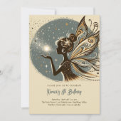 Magic Fairy Silhouette Kindergeburtstag Einladung (Vorderseite)