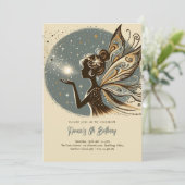 Magic Fairy Silhouette Kindergeburtstag Einladung (Stehend Vorderseite)