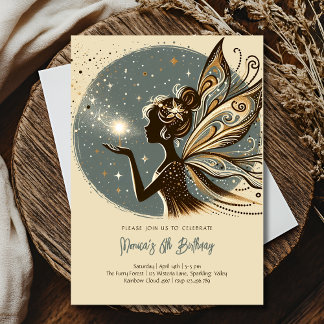 Magic Fairy Silhouette Kindergeburtstag Einladung