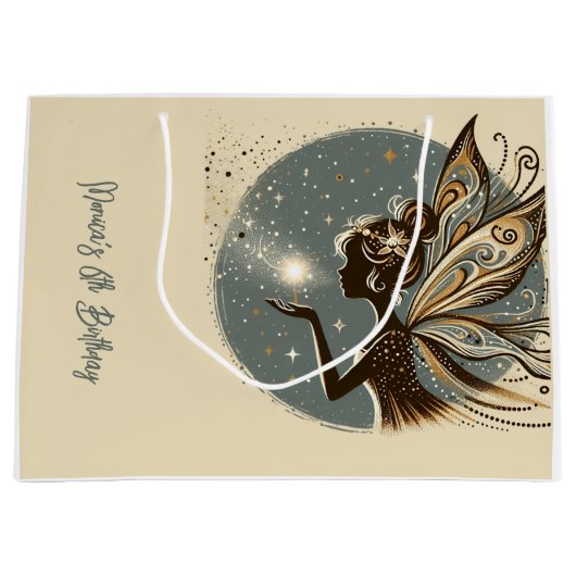 Magic Fairy Silhouette Kindergeburtstag Große Geschenktüte (Vorderseite)