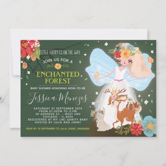 Magic Fairy Tale Baby Dusche Einladung (Vorderseite)