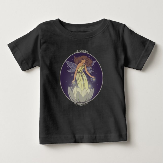 Magic Fairy White Blume Glow Fantasy Art Baby T-shirt (Vorderseite)