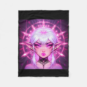 Magic Fantasy Elf Anime Girl Sticker Fleecedecke