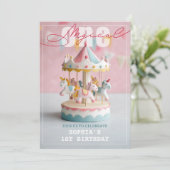 Magic First Birthday Einladung (Stehend Vorderseite)