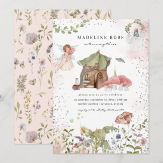Magic Floral Faicess Geburtstagsparty Einladung
