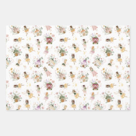 Magic Floral Faicess Geburtstagsparty Geschenkpapier Set