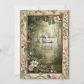 Magic Floral Forest Baby Dusche Einladung (Vorderseite)