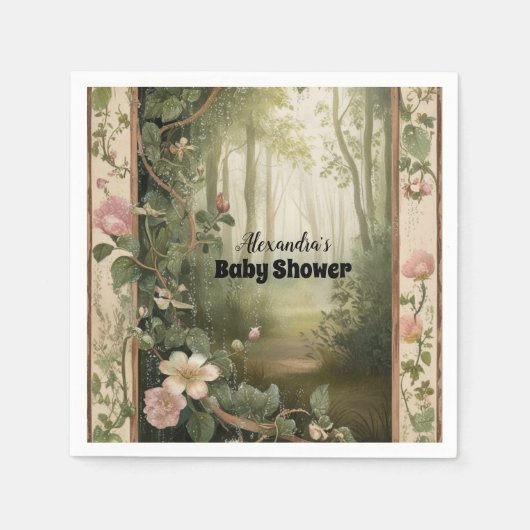 Magic Floral Forest Baby Dusche Serviette (Vorderseite)