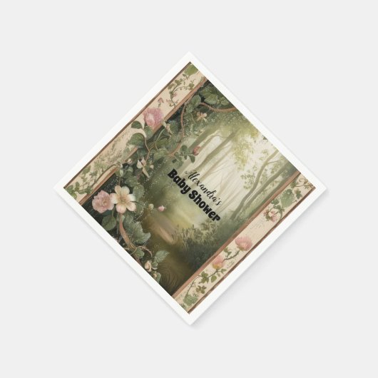 Magic Floral Forest Baby Dusche Serviette (Ecke)