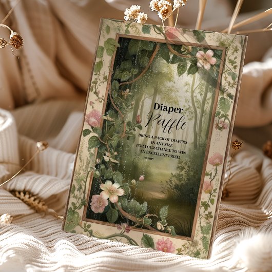 Magic Floral Forest Raffle Diapper Begleitkarte