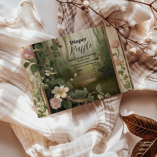 Magic Floral Forest Raffle Diapper Begleitkarte