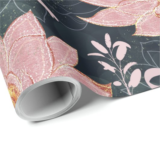Magic florals with glitter design geschenkpapier (Rolleneckpunkt)