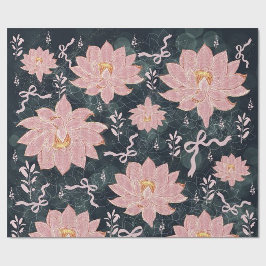 Magic florals with glitter design geschenkpapier (Flach)